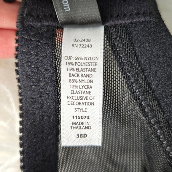 Felina Peridot Lace Unlined Underwire Bra. Black. Size 38D. New.This underwire - Picture 5 of 8